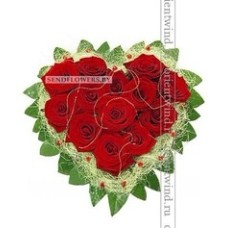 Heart-shaped arrangement For Your Heart, red roses